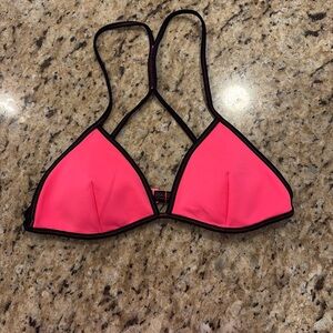 Victoria's Secret Coral Bikini Top with Black Trim